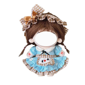 Planet Gates BK-14 / Only clothes / CHINA Pretty Dress Clothes for 20cm Cotton Plush Toys Dress Up Clothing Princess Skirt Cute Casual Suit Socks Set Girls Brithday Gift