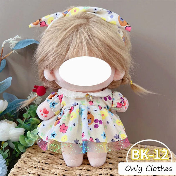 Planet Gates BK-14 / Only clothes / CHINA Pretty Dress Clothes for 20cm Cotton Plush Toys Dress Up Clothing Princess Skirt Cute Casual Suit Socks Set Girls Brithday Gift