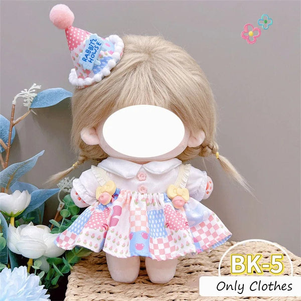 Planet Gates BK-14 / Only clothes / CHINA Pretty Dress Clothes for 20cm Cotton Plush Toys Dress Up Clothing Princess Skirt Cute Casual Suit Socks Set Girls Brithday Gift