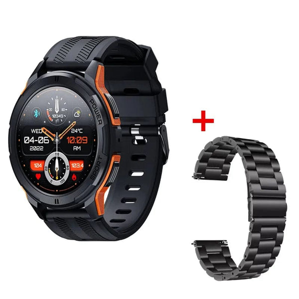 Planet Gates BK add BK Steel C25 Smart Watches For Men AMOLED Screen 1.43" 1ATM Waterproof Heart Rate Monitor Sports Smartwatch Blue Tooth Call Women Fitness