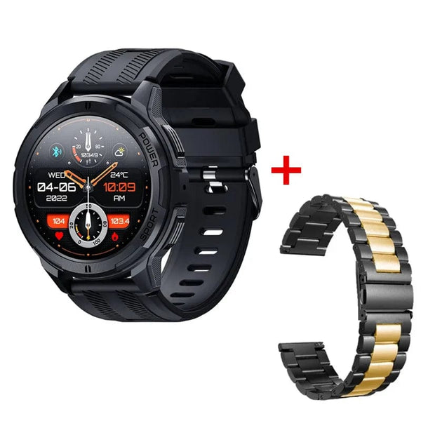 Planet Gates BK add BK Steel C25 Smart Watches For Men AMOLED Screen 1.43" 1ATM Waterproof Heart Rate Monitor Sports Smartwatch Blue Tooth Call Women Fitness