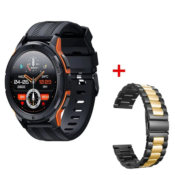 Planet Gates BK add BK Steel C25 Smart Watches For Men AMOLED Screen 1.43" 1ATM Waterproof Heart Rate Monitor Sports Smartwatch Blue Tooth Call Women Fitness