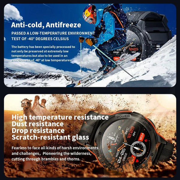 Planet Gates BK add BK Steel C25 Smart Watches For Men AMOLED Screen 1.43" 1ATM Waterproof Heart Rate Monitor Sports Smartwatch Blue Tooth Call Women Fitness