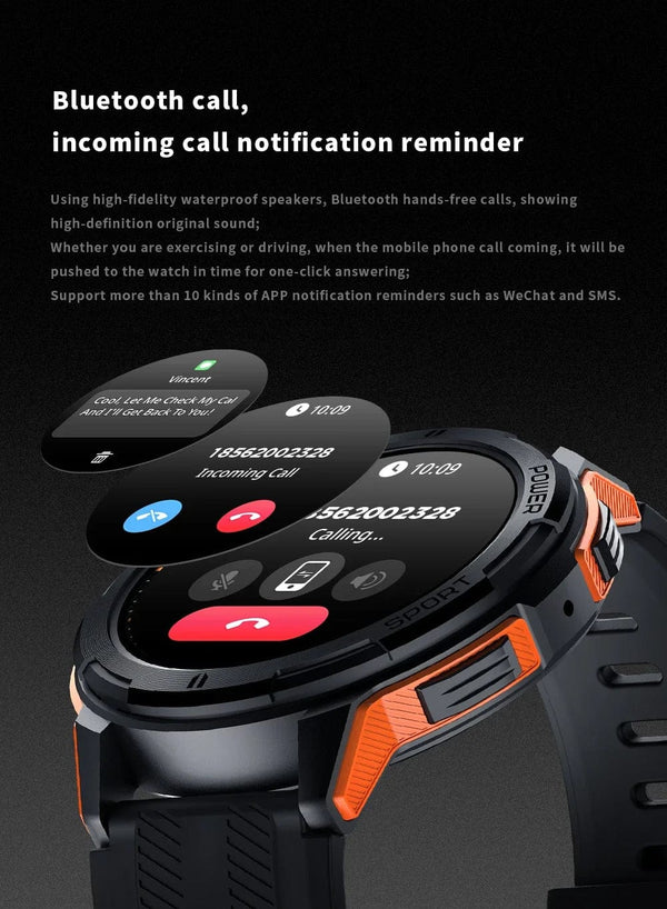 Planet Gates BK add BK Steel C25 Smart Watches For Men AMOLED Screen 1.43" 1ATM Waterproof Heart Rate Monitor Sports Smartwatch Blue Tooth Call Women Fitness