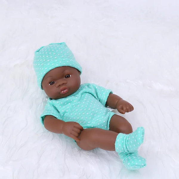 Planet Gates BK-pointDKPK Black Reborn Dolls African Reborn Baby Doll 20cm Dolls Baby Reborn Baby Doll Toys Soft Touch High Quality Doll for Children Toys