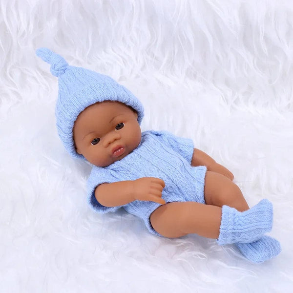 Planet Gates BK-pointDKPK Black Reborn Dolls African Reborn Baby Doll 20cm Dolls Baby Reborn Baby Doll Toys Soft Touch High Quality Doll for Children Toys