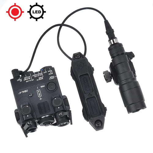 Planet Gates BK Red M300A / CHINA Tactical DBAL-A2 Simplified Version Surefir M300A M600C Flashlight Sets Red Dot Airsoft Indicator Fit 20mm Rail Hunting Laser