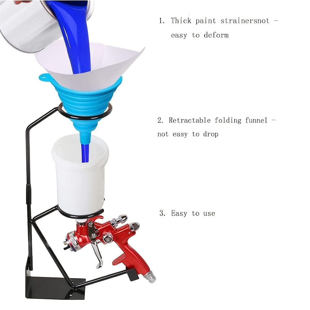 Planet Gates BL039-100T 100pcs Disposable Paint Spray Gun Funnel Paper Strainers, 100 Micron Paint Strainers Paper Cone Strainers Fine Nylon Mesh Funnel W/Hooks Disposable