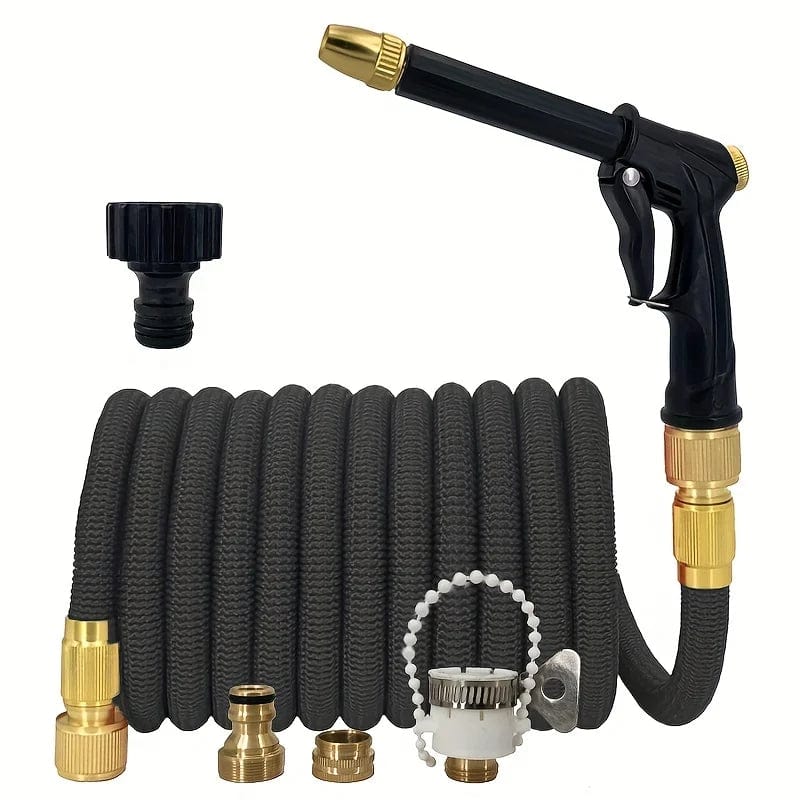 Planet Gates Black / 1/2'' / 125ft New Expandable Magic Hose High Pressure Car Wash Hose With Spray Gun Set Outdoor Watering Irrigation Tool Garden Hose