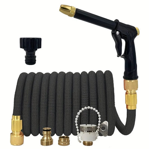 Planet Gates Black / 1/2'' / 125ft New Expandable Magic Hose High Pressure Car Wash Hose With Spray Gun Set Outdoor Watering Irrigation Tool Garden Hose