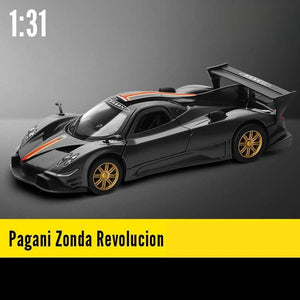 Planet Gates Black 1/32 Pagani Huayra Roadster Zonda Dinastia Miniature Toy Car JKM Diecast Super Sport Model Sound & Light Collection Pull Back