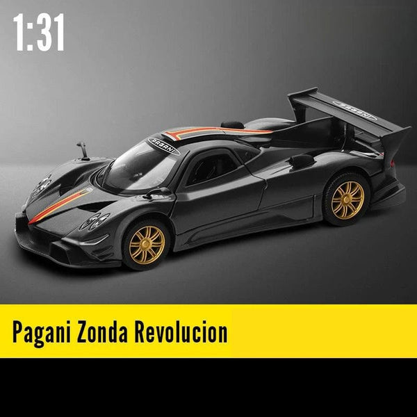 Planet Gates Black 1/32 Pagani Huayra Roadster Zonda Dinastia Miniature Toy Car JKM Diecast Super Sport Model Sound & Light Collection Pull Back