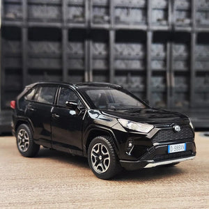 Planet Gates Black 1:32 RAV4 SUV 2023 Alloy Die Cast Toy Car Model Sound and Light Pull Back Children's Toy Collectibles Birthday gift