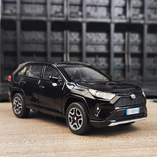 Planet Gates Black 1:32 RAV4 SUV 2023 Alloy Die Cast Toy Car Model Sound and Light Pull Back Children's Toy Collectibles Birthday gift