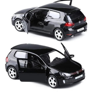 Planet Gates Black 1/36 VW Golf 6 Diecasts Car Model Volkswagen To Scale Golf Gti Miniature Alloy Toy Pull Back Vehicle Models for Childrens Gifts