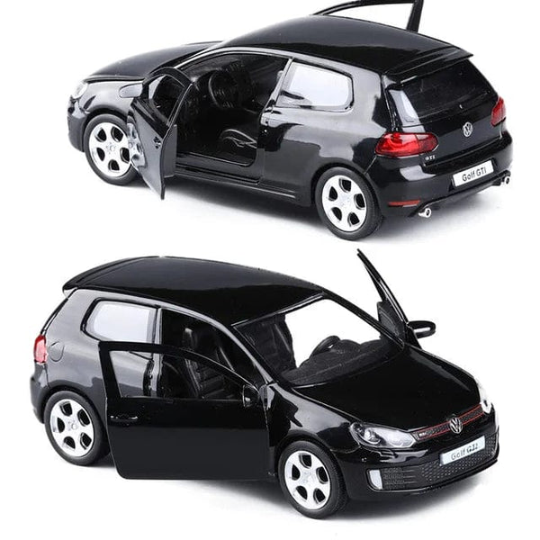 Planet Gates Black 1/36 VW Golf 6 Diecasts Car Model Volkswagen To Scale Golf Gti Miniature Alloy Toy Pull Back Vehicle Models for Childrens Gifts