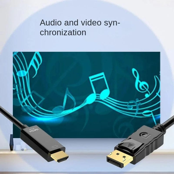 Planet Gates black / 1.8m Dp To Hdmi Cable 1.8m 4k HD Adapter Cable Computer Monitor Cable Converts Large Dp To Hdmi