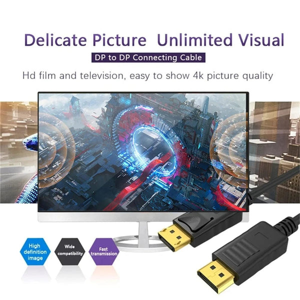 Planet Gates black / 1.8m Dp To Hdmi Cable 1.8m 4k HD Adapter Cable Computer Monitor Cable Converts Large Dp To Hdmi