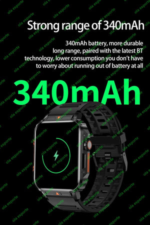 Planet Gates Black 1.91 Outdoor Military Smart Watch Men Bluetooth Call Amoled Smartwatch For Android IOS IP68 Waterproof Sports Fitness Watches