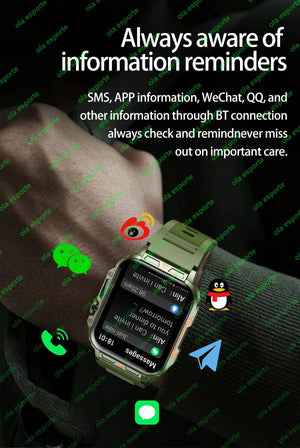 Planet Gates Black 1.91 Outdoor Military Smart Watch Men Bluetooth Call Amoled Smartwatch For Android IOS IP68 Waterproof Sports Fitness Watches