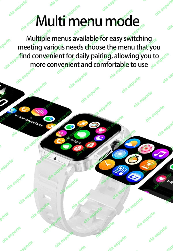 Planet Gates Black 1.91 Outdoor Military Smart Watch Men Bluetooth Call Amoled Smartwatch For Android IOS IP68 Waterproof Sports Fitness Watches