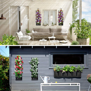 Planet Gates Black 1 Pack, Hanging Planters Wall Planter For Indoor Outdoor Plants Railing Balcony Herb Planter, One Pack Of 6 Pockets New Upgraded Vertical Garden Gift For Who Likes To Plant