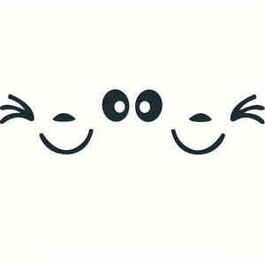 Planet Gates Black 1 Pair Cute Smiling Face 3D Decal Stickers For Car Rearview Mirror L+R Mirror, Car Side Rearview Mirror Stickers, Smile Cute Car Stickers For All Cars