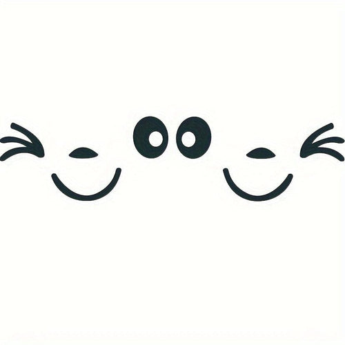 Planet Gates Black 1 Pair Cute Smiling Face 3D Decal Stickers For Car Rearview Mirror L+R Mirror, Car Side Rearview Mirror Stickers, Smile Cute Car Stickers For All Cars