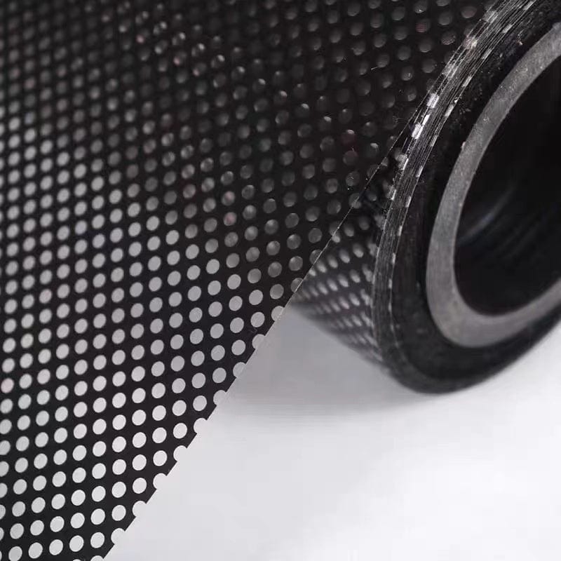 Planet Gates 1 roll Stained Glass Window Privacy Film - Non-Adhesive, UV Sun Blocking, One-Way Perforated, Black Vinyl Stickers for Bathroom Door Coverings and Printable Engraved Designs