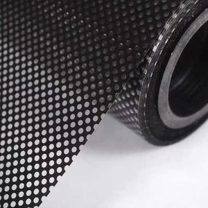 Planet Gates Black 1 roll Stained Glass Window Privacy Film - Non-Adhesive, UV Sun Blocking, One-Way Perforated, Black Vinyl Stickers for Bathroom Door Coverings and Printable Engraved Designs