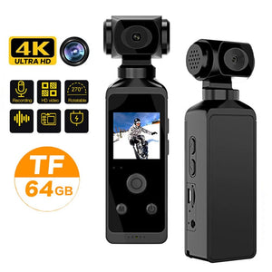 Planet Gates Black 1080P 4K WiFi Full HD Camera 270 Rotatable Mini Camcorders Outdoor Sports DV With Waterproof Case Video Recorder Camcorder Cam