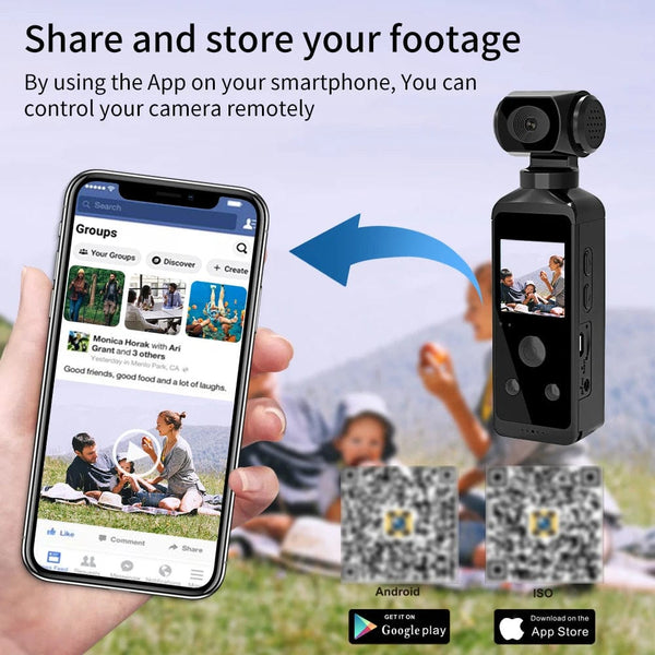 Planet Gates Black 1080P 4K WiFi Full HD Camera 270 Rotatable Mini Camcorders Outdoor Sports DV With Waterproof Case Video Recorder Camcorder Cam