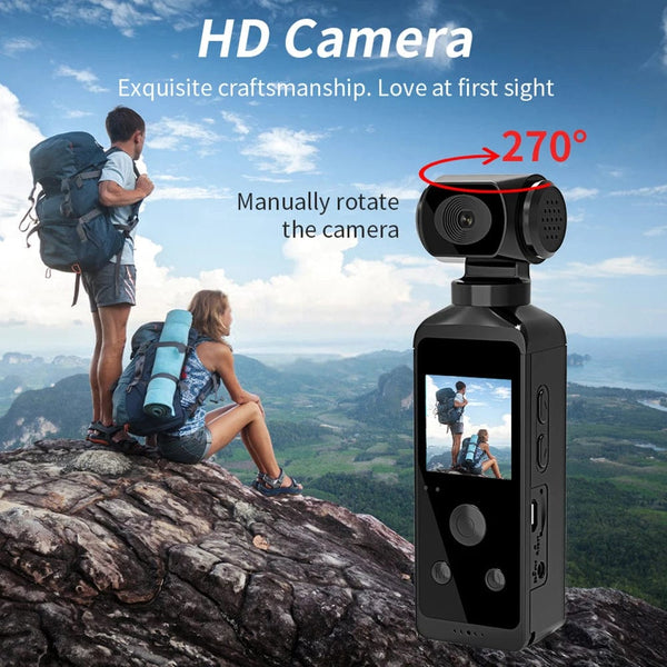 Planet Gates Black 1080P 4K WiFi Full HD Camera 270 Rotatable Mini Camcorders Outdoor Sports DV With Waterproof Case Video Recorder Camcorder Cam