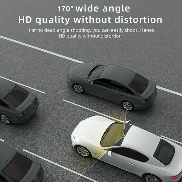 Planet Gates BLACK 1080P Full HD Dash Cam Car Video Driving Recorder With Center Console LCD Car DVR Video Recorder, WDR 170° Wide Angle, Night Vision, Parking Monitor