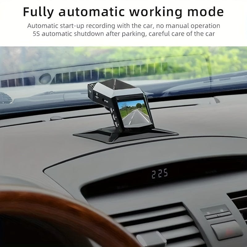 Planet Gates BLACK 1080P Full HD Dash Cam Car Video Driving Recorder With Center Console LCD Car DVR Video Recorder, WDR 170° Wide Angle, Night Vision, Parking Monitor