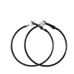 Planet Gates Black / 10cm 3/4/5/6/7/8/9/10CM Electroplating Hoop Earrings Without Piercing Classic All Match Fake Clip-On Daily Party Circle Ear Ring Clip