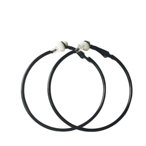 Planet Gates Black / 10cm 3/4/5/6/7/8/9/10CM Electroplating Hoop Earrings Without Piercing Classic All Match Fake Clip-On Daily Party Circle Ear Ring Clip