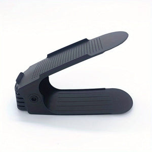 Planet Gates Black 10pcs Adjustable Plastic Shoe Rack - Organize Your Shoes with Ease