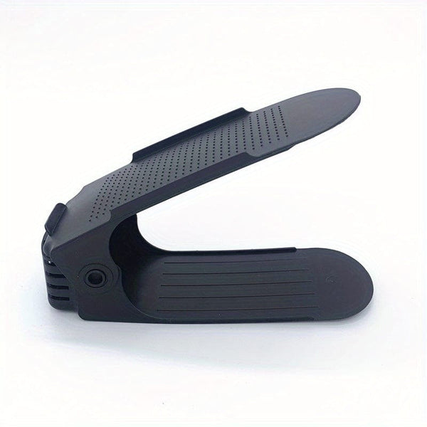 Planet Gates Black 10pcs Adjustable Plastic Shoe Rack - Organize Your Shoes with Ease