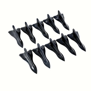 Planet Gates Black 10pcs Car Exterior Trim Items Car Trim Roof Tail Black Shark Fin General Purpose Pointed Carbon Fiber Bumper Car Roof Modification Kit Wind Knife