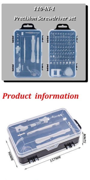 Planet Gates black 115pcs/lot Magnetic Screwdriver Bit Set Precision Multi Hand Tool Torx Hex Screw Drivers for Computer Phone Repair Tools Boxes