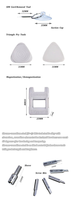 Planet Gates black 115pcs/lot Magnetic Screwdriver Bit Set Precision Multi Hand Tool Torx Hex Screw Drivers for Computer Phone Repair Tools Boxes