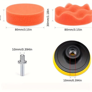 Planet Gates Black 11pcs/set Polishing Machine Waxing Sponge Plate Waxing Beauty Polishing Wool Polishing Sponge Ball