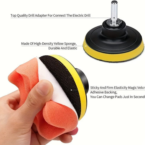 Planet Gates Black 11pcs/set Polishing Machine Waxing Sponge Plate Waxing Beauty Polishing Wool Polishing Sponge Ball