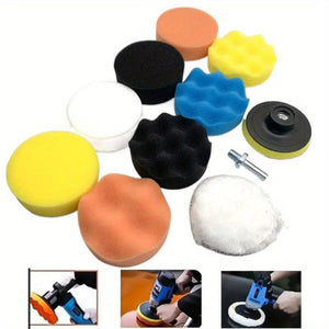 Planet Gates Black 11pcs/set Polishing Machine Waxing Sponge Plate Waxing Beauty Polishing Wool Polishing Sponge Ball