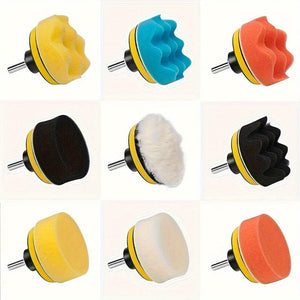 Planet Gates Black 11pcs/set Polishing Machine Waxing Sponge Plate Waxing Beauty Polishing Wool Polishing Sponge Ball