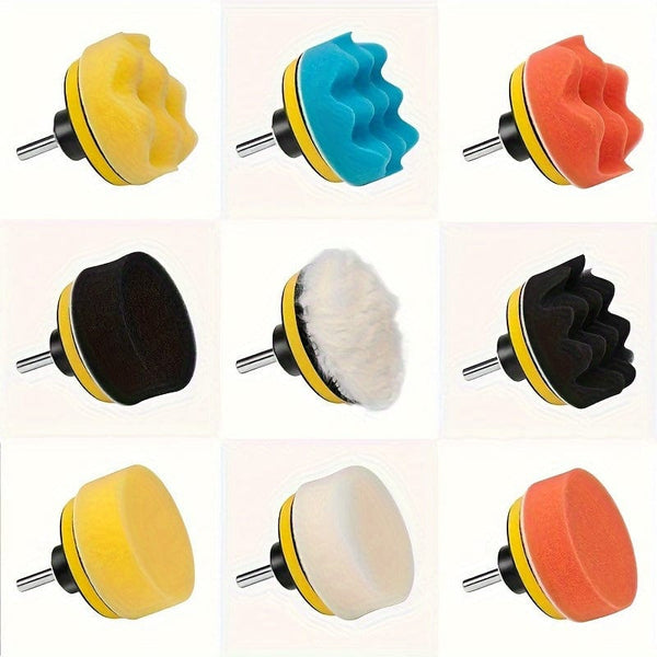 Planet Gates Black 11pcs/set Polishing Machine Waxing Sponge Plate Waxing Beauty Polishing Wool Polishing Sponge Ball