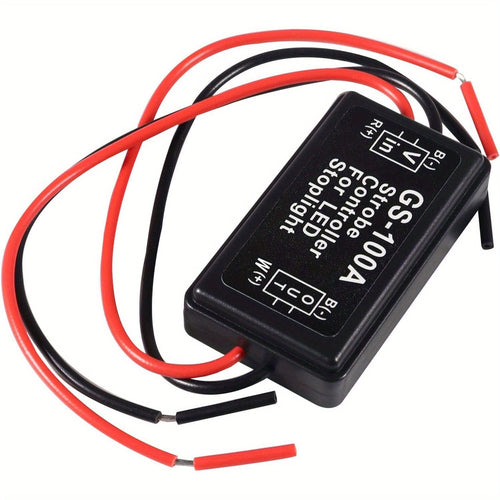 Planet Gates Black 12-24V Universal LED Brake Light Flasher Module - Enhance Your Vehicle's Safety & Visibility!