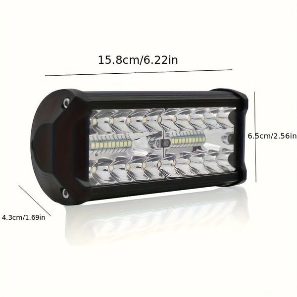 Planet Gates Black 120W 7 LED Work Light Bar - Spot & Flood Combo For Off-Road Vehicles - SUV & Truck Off-Road Spotlight