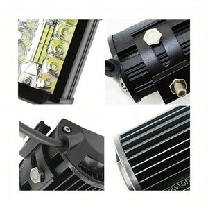 Planet Gates Black 120W 7 LED Work Light Bar - Spot & Flood Combo For Off-Road Vehicles - SUV & Truck Off-Road Spotlight